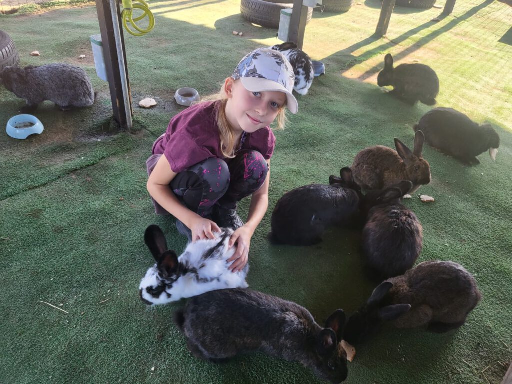 dziewczynka z królikami